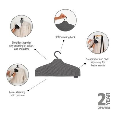 Kledinghanger stoom pepper black