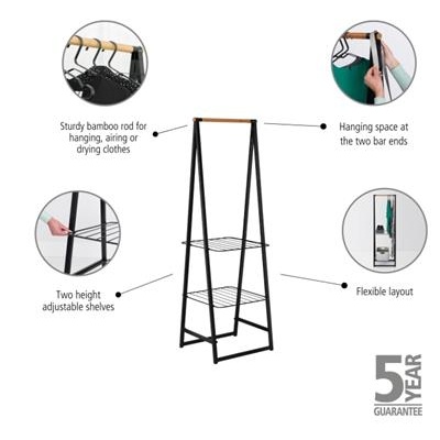 Kledingrek linn small matt black