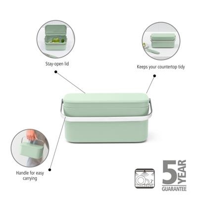 Prullenbak 1.8l sinkside Brabantia jade green