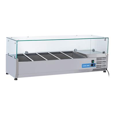 Opzetkoelvitrine 3x1/3+1x1/2gn RVS 230v 340w