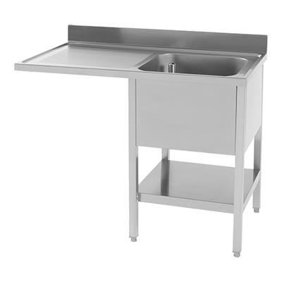 Afzettafel/spoelbak rechts 50x50 RVS 120lang