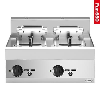 Electrische friteuse 65.0x70.0(h)28.0cm metkraan 2x10l