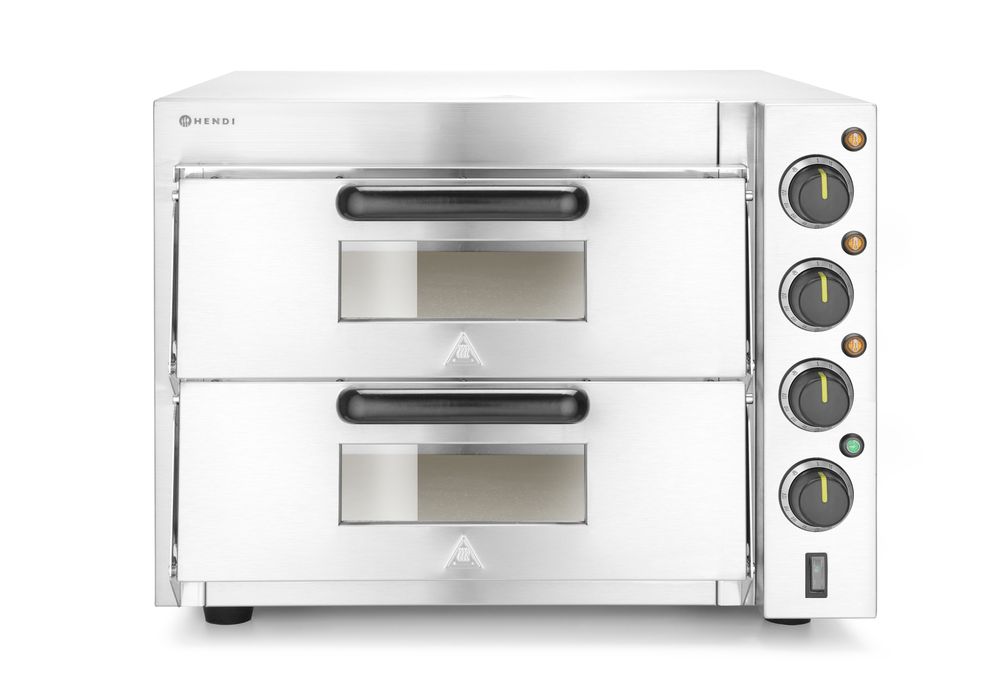 Pizzaoven 2 kamers compact RVS Hendi