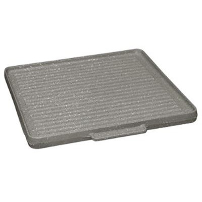 Grill/bakplaat 30.0x30.0cm geribbeld/glad