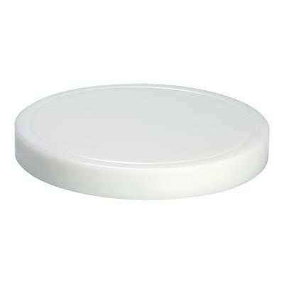 Snijplank rond 37.0x(h)4.5cm wit met geul