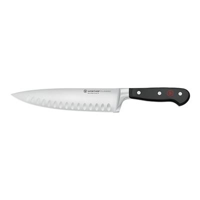 Koksmes 22.6cm met kuiltjes, lemmet 20.0cm wusthof