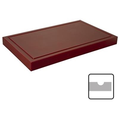 Snijplank 60.0x33.0cm(h)4.0cm bruin met geul
