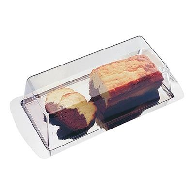 Taart/cakeplateau (h)10x34x16.5cm RVS incl. kap