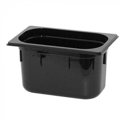 Gn bak 1/4 (h) 15.0cm zwart polycarbonaat
