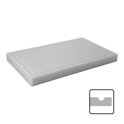 Snijplank 50.0x30.0cm(h)4.0cm wit met geul