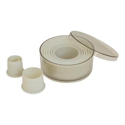 Stekerdoos rond kunststof glad 9 delig