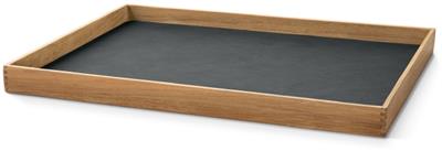 Dienblad rechthoek teak L met inlay even nupo ant