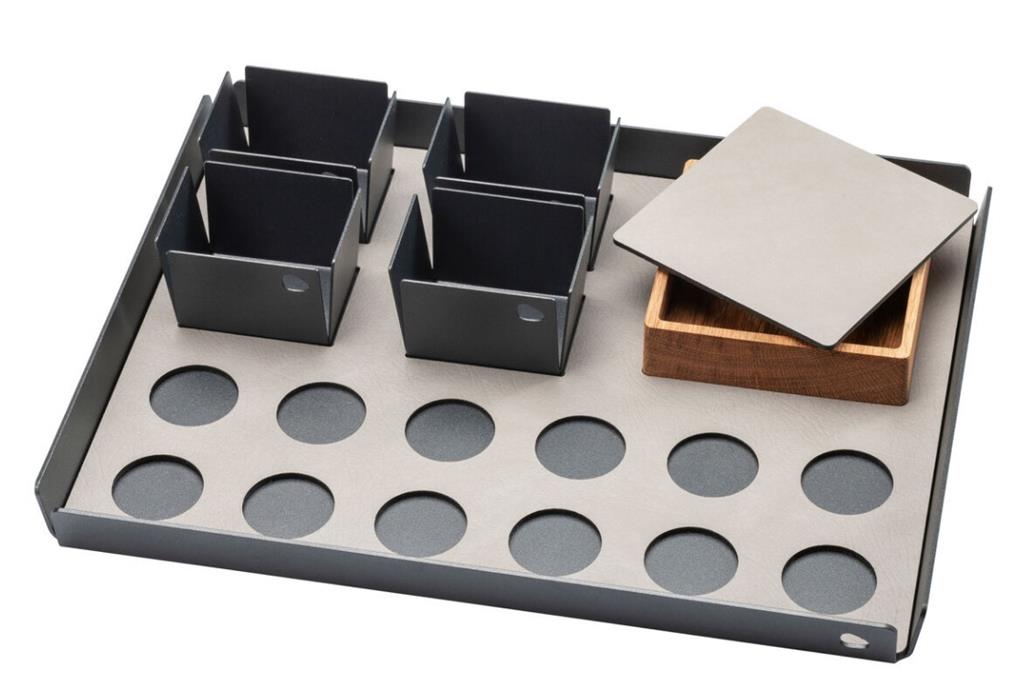 Koffie/thee tray met inlay airy nupo Alu anthracite