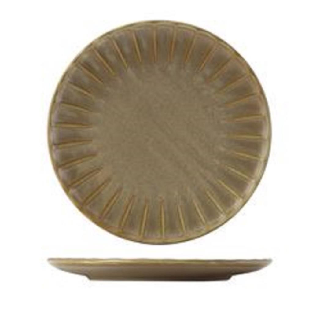 Bord plat coupe 26.0cm matt grey shell terra