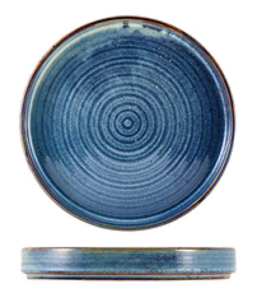 Bord walled 20.5cm aqua blue terra