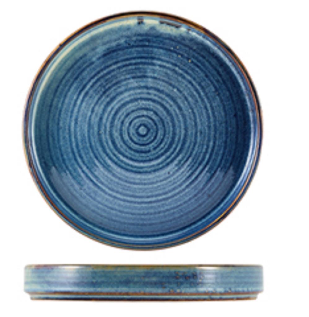 Bord walled 26.0cm aqua blue terra