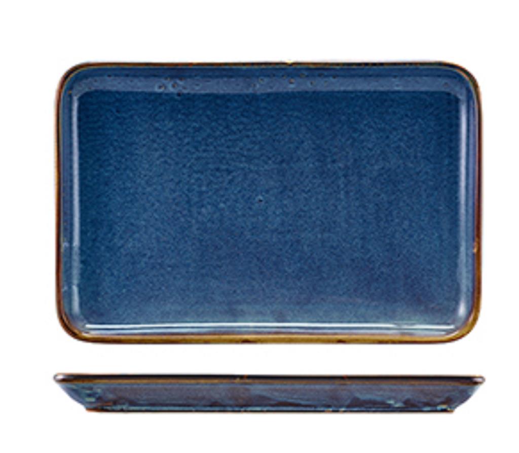 Schaal rechthoek 30.0x20.0cm aqua blue terra