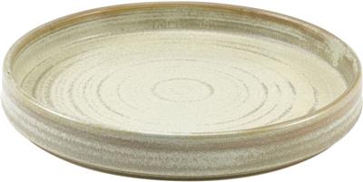 Bord walled 20.5cm matt grey terra - uitlopend