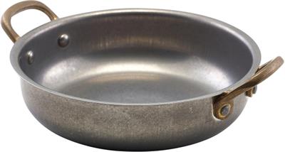 Serveerpan rond 15.5cm steel vintage