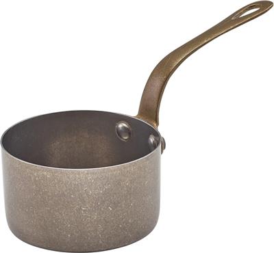 Serveer/sauspan 7.8cm steel vintage