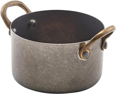 Serveerpan mini rond 9.0cm steel vintage