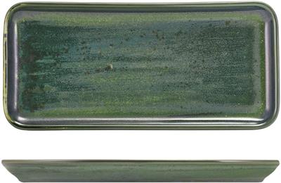 Schaal rechthoek 27.0x12.5cm aqua green terra