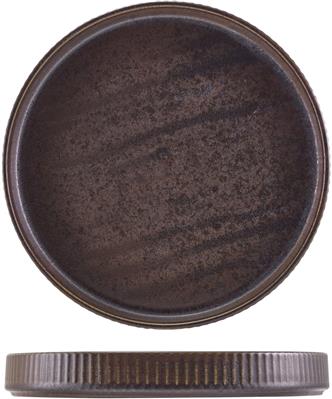 Bord walled 25.0cm black fluted Terra