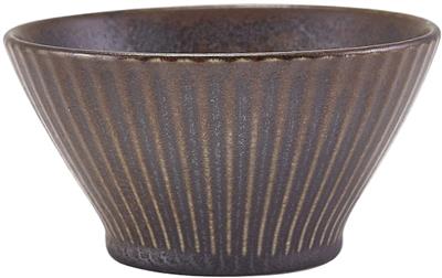 Kom 11.5cm black fluted Terra