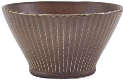 Kom 13.0cm black fluted Terra