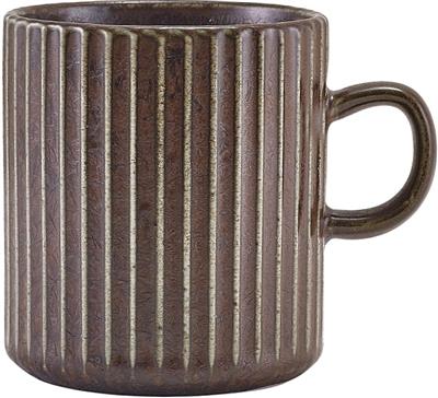 Oorbeker 32.0cl black fluted Terra