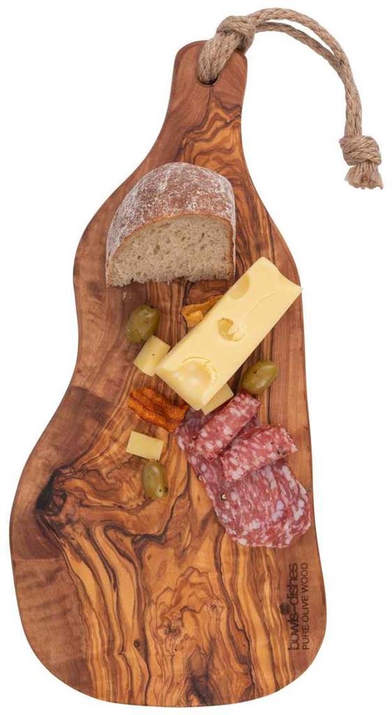 Serveerplank organisch met handvat 40.0/45.0cm Pure Olive Wood