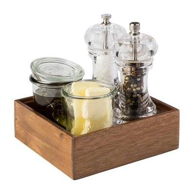 Houten krat 15.0cmx15.0cm(H)5.5cm acai hout