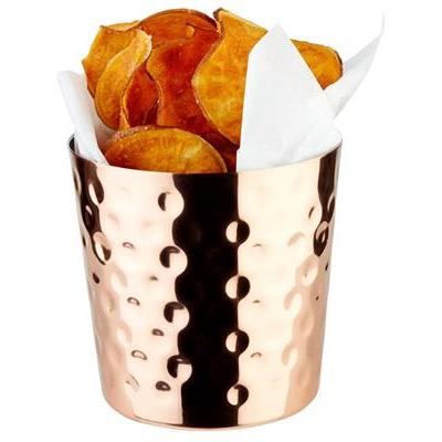 Serveerbeker hammered rvs 8.5x(H)8.5cm copper *