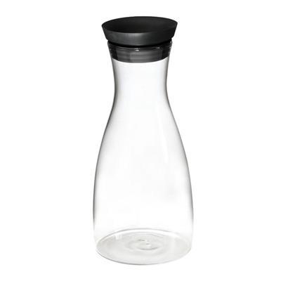 Karaf glas 1.0l met zwart siliconen deksel