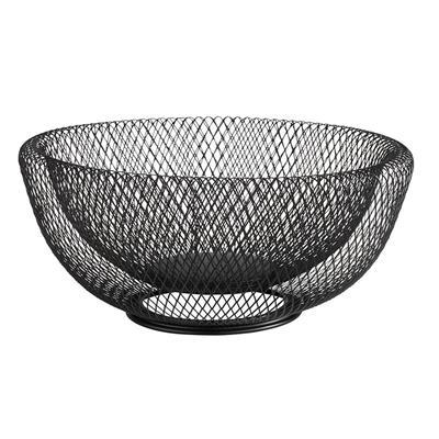 Fruit/broodmand rond31.0x(H)14.0cm zwart metaal