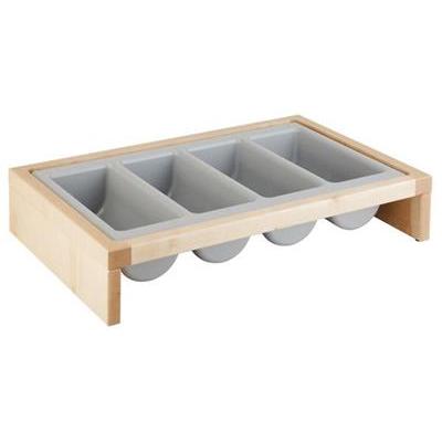 Bestekbak 2-dlg 57.5x37.0(H)12cm+houder ahornkleur - niet meer leverbaar