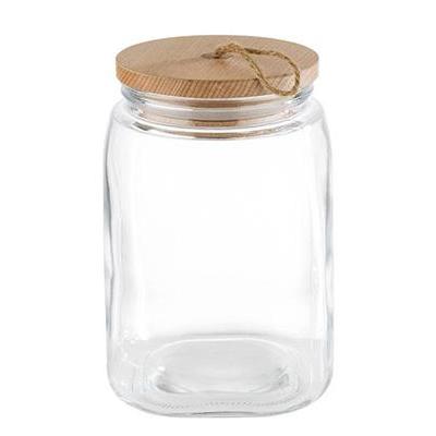 Voorraadpot 2.5ltr glas met houten deksel