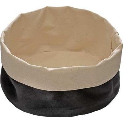 Broodzak rond20.0cm(H)12.0cm beige/zwart katoen