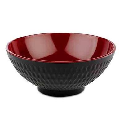 Kom 16.0cm zwart/rood melamine