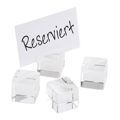 Set van 4 menuhouder 3.0x3.0cm acryl incl. 30kaarten