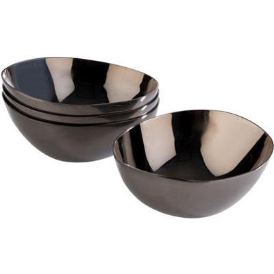Set van 4 dipper/tipje 6.5cm pebbles rvs gunmetal