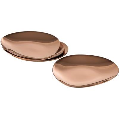 Set van 4 schaaltje rond9.0cm pebbles rvs copper