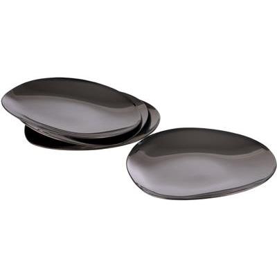 Set van 4 schaaltje rond9.0cm pebbles rvs gunmetal
