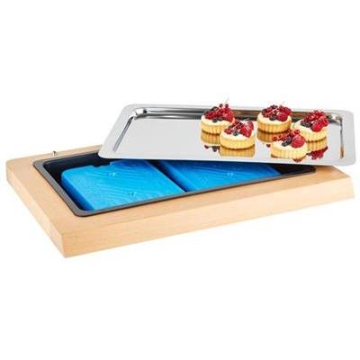 Houten tray met koelelement 1/1 gn (H)5.0cm aps