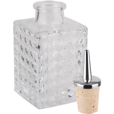 Olie/azijnfles vierkant met schenktuit 10.0cl aps