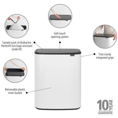 Prullenbak 60.0l Bo Brabantia white