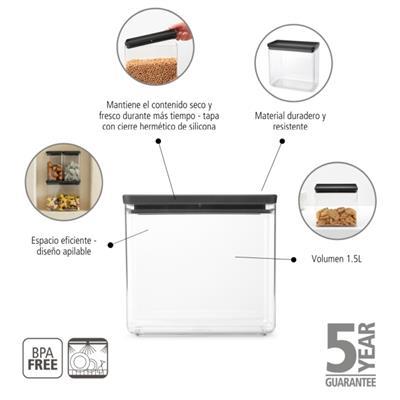 Voorraadbus 3.5l Tasty+ Brabantia dark grey