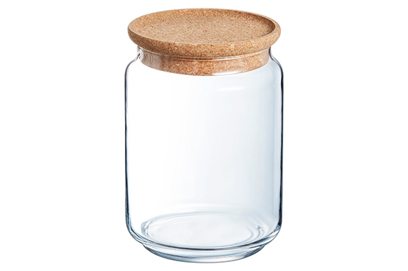 Voorraadpot 2.0l glas met kurk deksel Luminarc