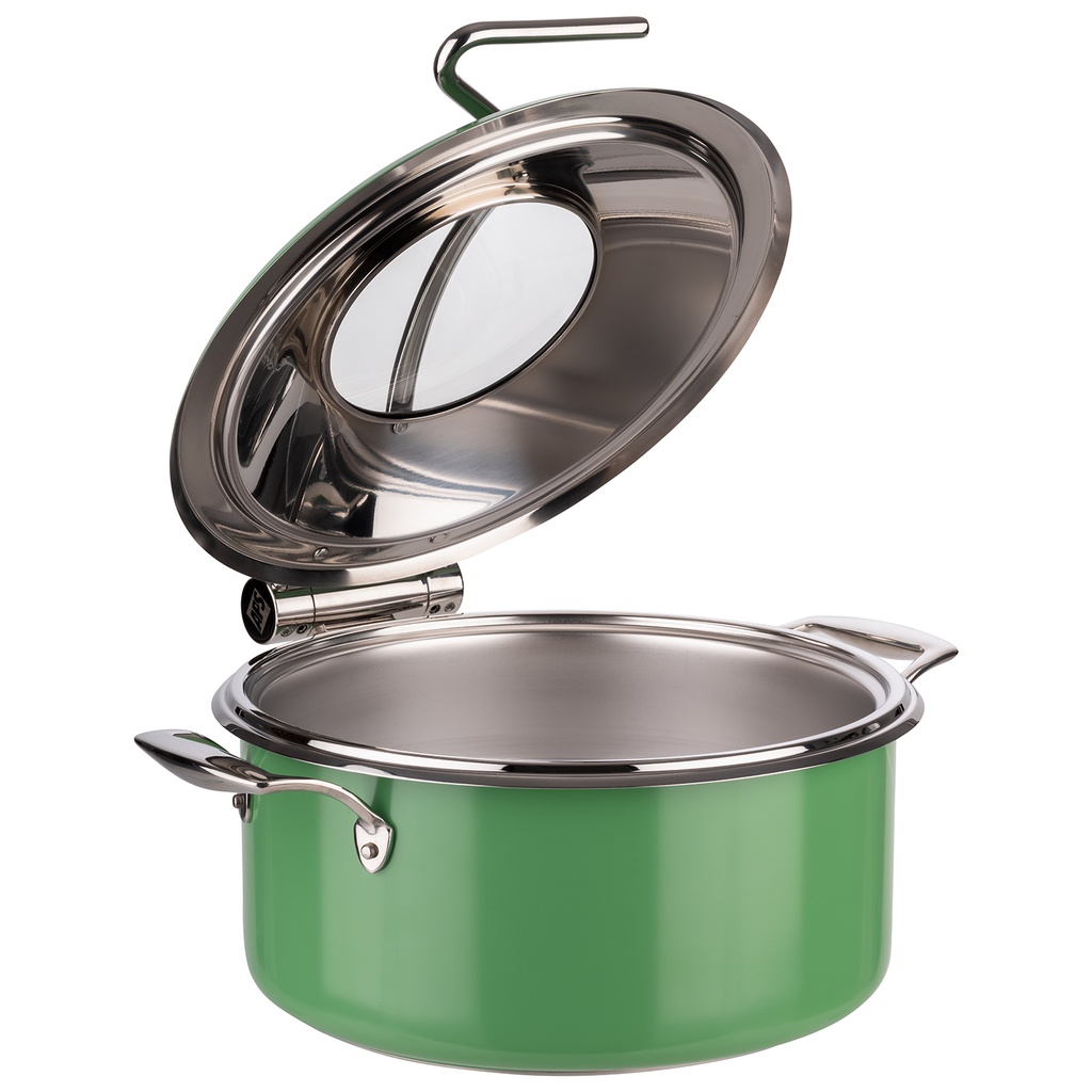 Chafing dish inductie rond 34.5cm rvs groen aps 