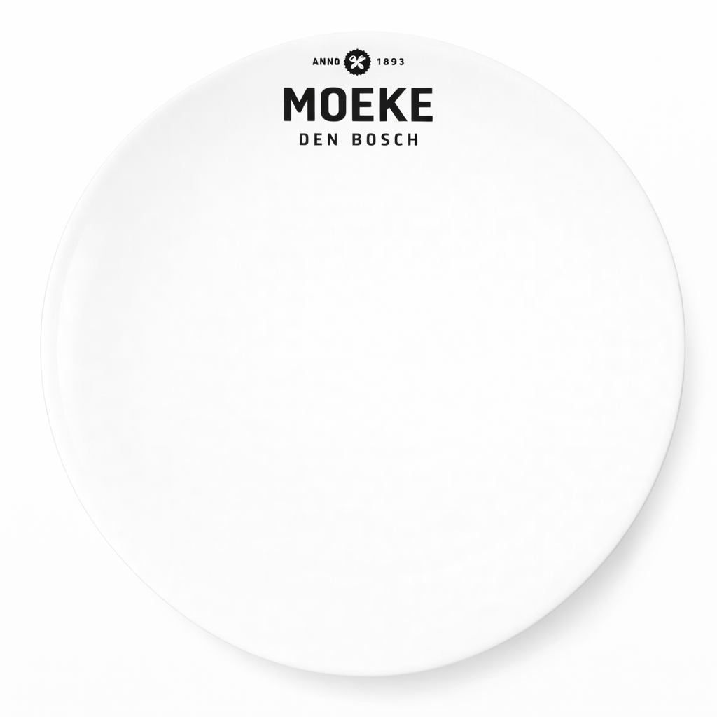Bord plat coupe 22.6 cm Classic White 237X met logo Moeke Den Bosch 12u